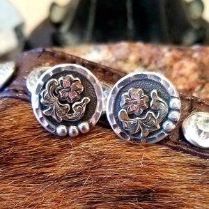 Sterling Silver Floral Earrings - Crumrine?